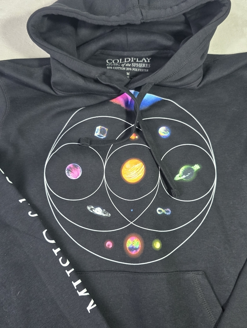 Coldplay Music Of The Spheres Sweatshirt Hoodie Mens Med Black Tour Graphic - Picture 3 of 10